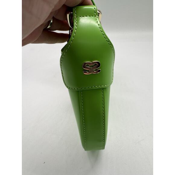 NWT Sandro Sweet Janet Chain Shoulder Bag Vert Pomme Green Apple Small Purse - Picture 6 of 15
